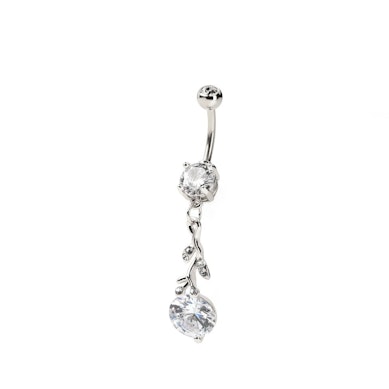 Bauchnabelpiercing mit verzweigten Anhänger und Steinen