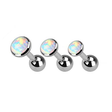 Set aus Ohrpiercings mit Opalsteinen