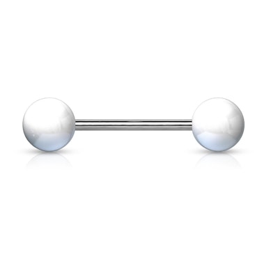 Zungenpiercing aus Titan mit Acrylkugeln in verschiedenen Farben