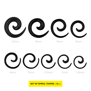 Spiralförmiges Taper-Set aus Acryl