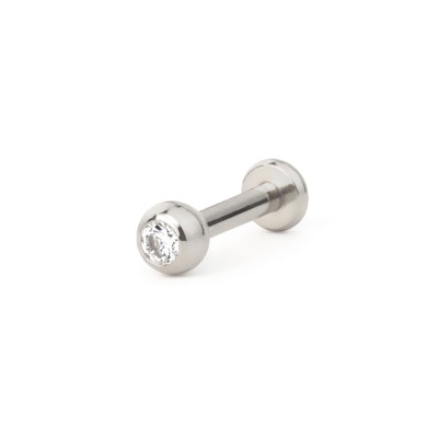 Labret aus Titan mit Innengewinde und Schmuckkugel