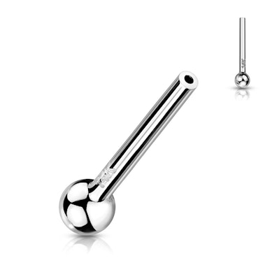 Push-In Barbell aus 14K Gold mit festem Kugel