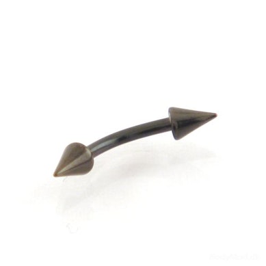 Schwarzer gebogener Stab mit Spikes