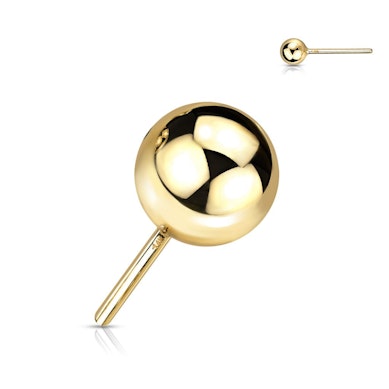 14K Gold gewindelose Push-in Front in verschiedenen Designs