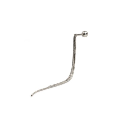 Langer Ohrpiercing Stab mit zwei Ketten