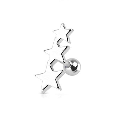 Piercingschmuck mit drei Sternen