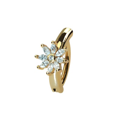 Bauchnabel-Clicker mit funkelnder Blume
