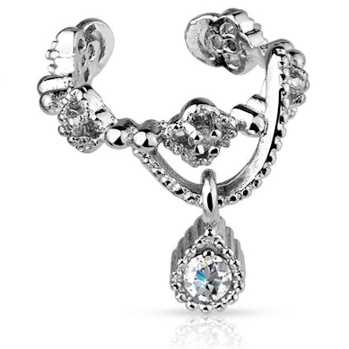 Earcuff mit einem hängenden Stein