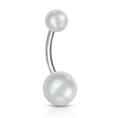 Bauchnabelpiercing mit Perlenkugeln