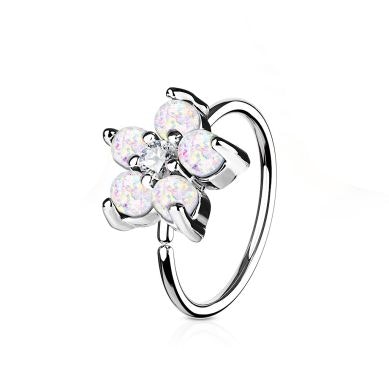 Ring mit Blume aus Opalsteinen