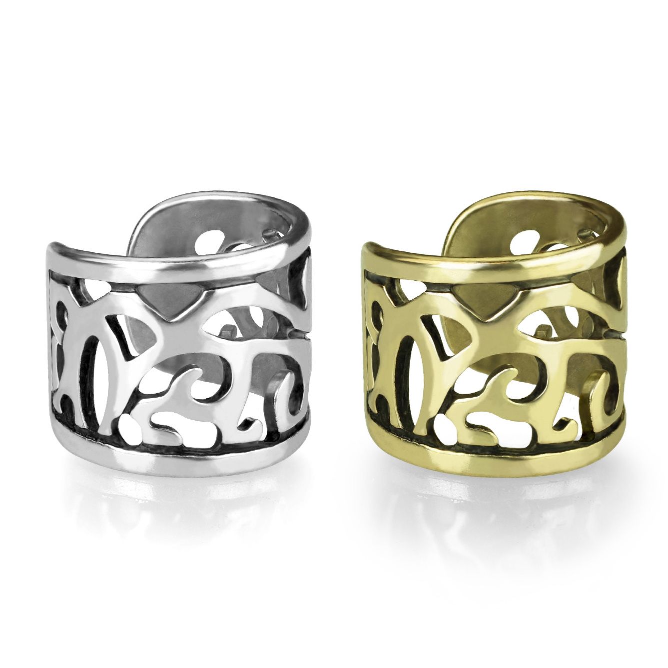 Earcuff mit breitem und filigranem Design