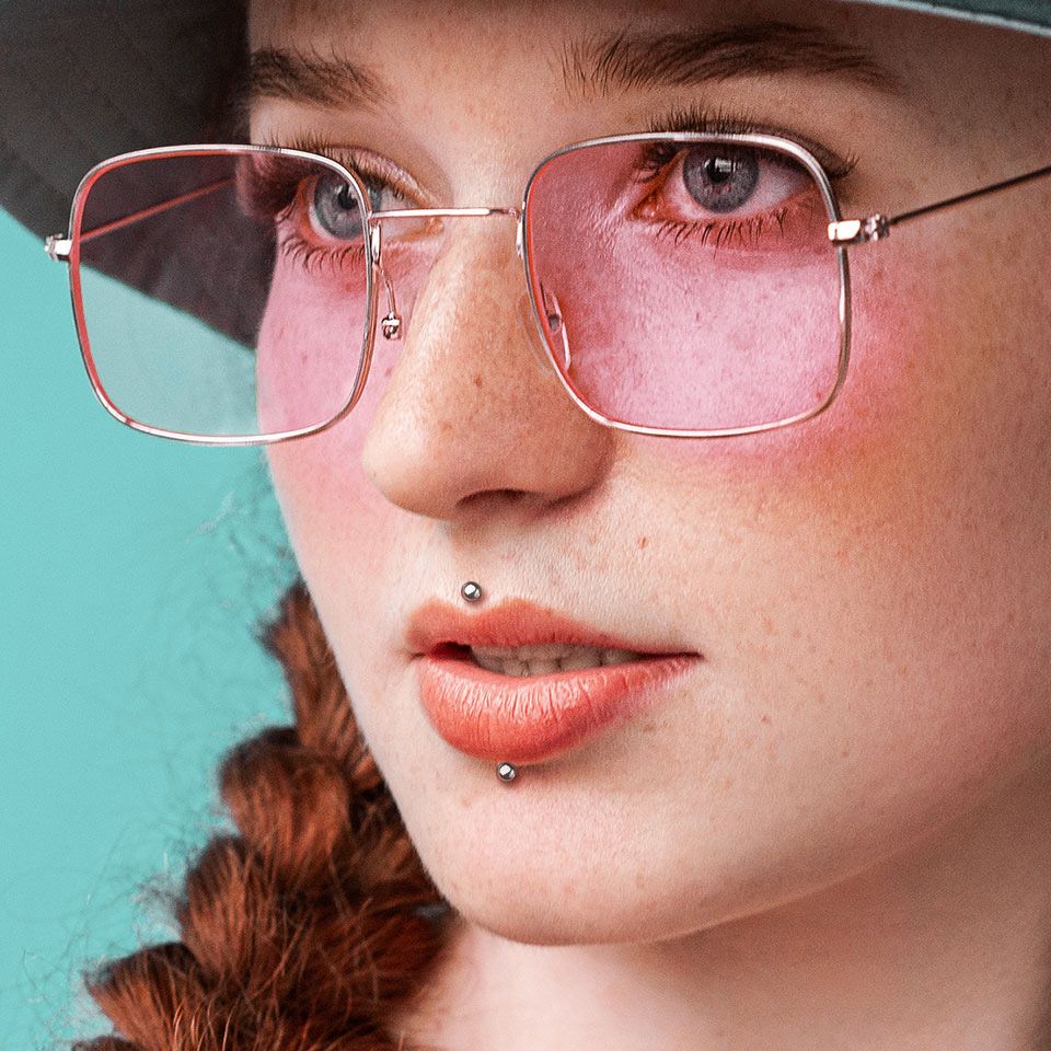 Push-in Labret aus Titan