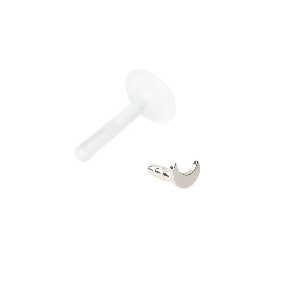 Labret aus 14 Karat Gold mit Halbmond