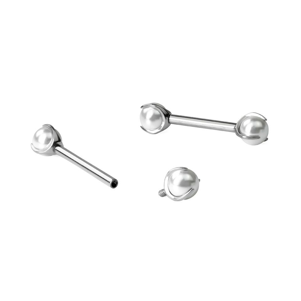Titan-Stabpiercing mit Perlen für Brustwarzen