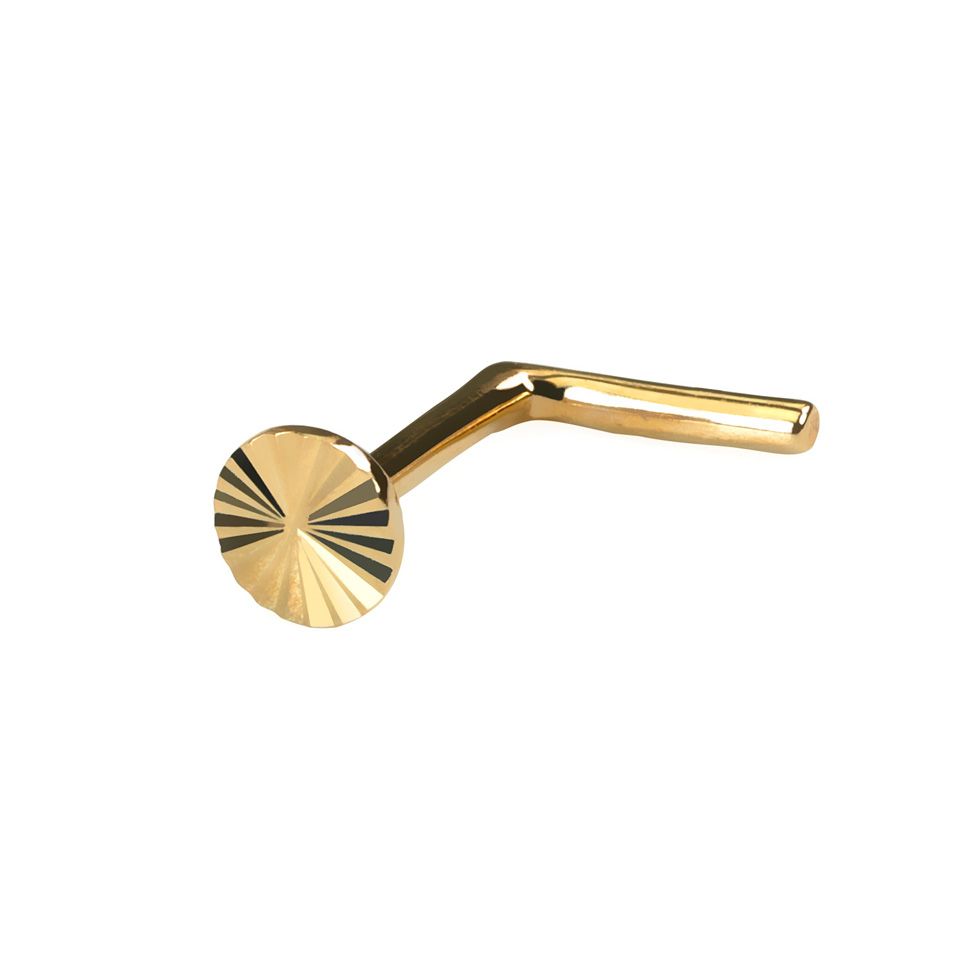 14K Nasenring mit Diamantschliffdesign