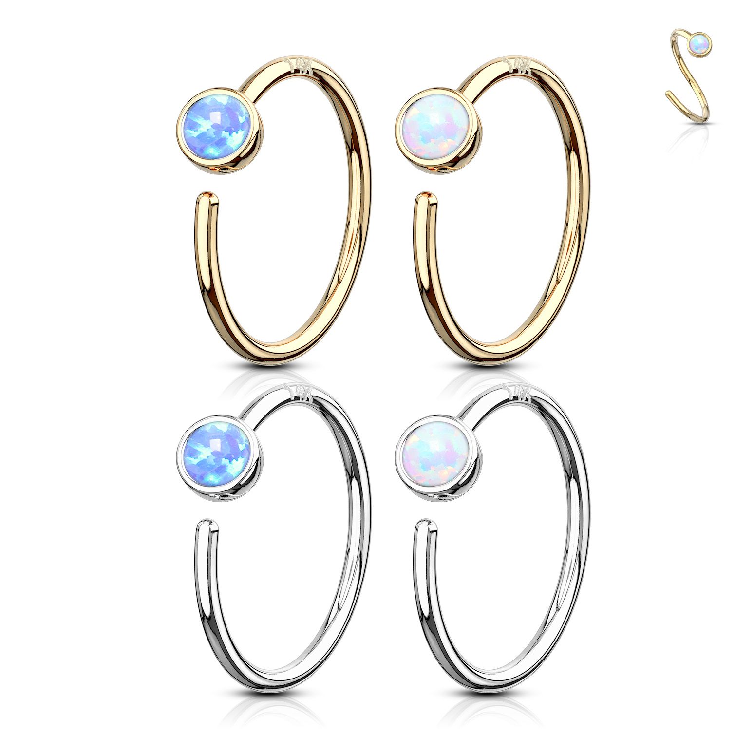 Schlichter Endlos Ring aus 14 Karat Gold mit Opalstein