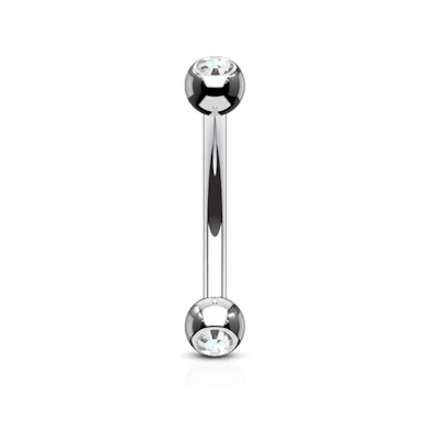 Gebogener Stab aus Titan mit Steinen