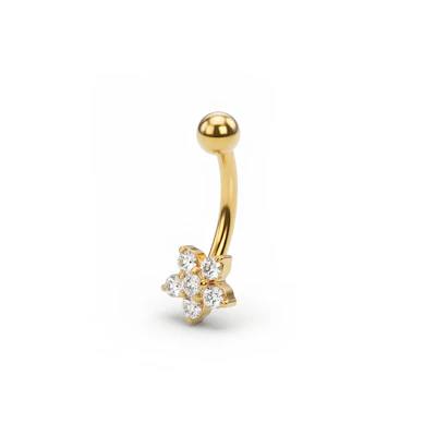 Gebogener Stab aus Titan mit Blume