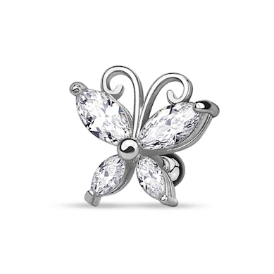 Ohrpiercing mit Schmetterling