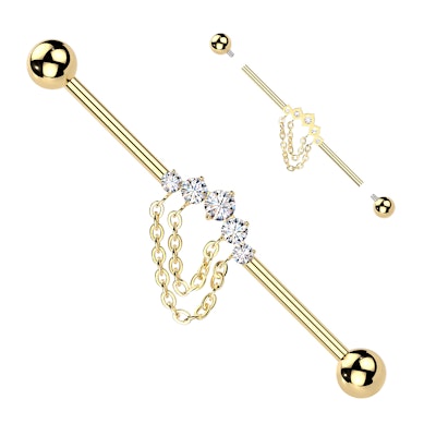 Titan-Industrialstab mit Schmucksteinen und Ketten