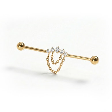 Titan-Industrialstab mit Schmucksteinen und Ketten