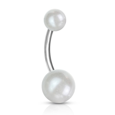Bauchnabelpiercing mit Perlenkugeln