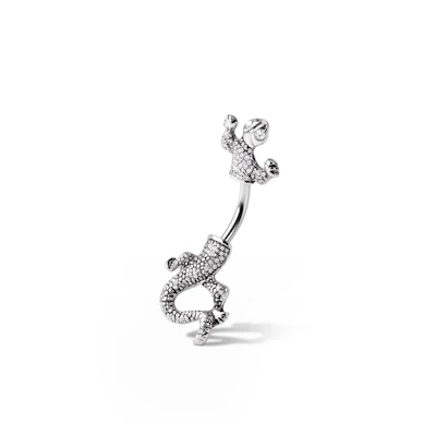 Bauchnabelpiercing mit einer Eidechse