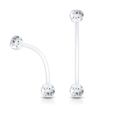 Bauchnabelpiercing für Schwangere mit Glitzerkugeln