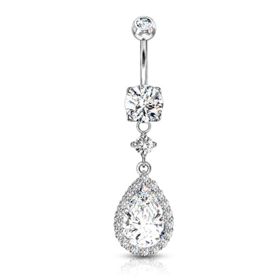 Bauchnabelpiercing mit tropfenförmigen Steinanhänger