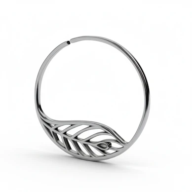 Tunnelring mit Blattmotiv