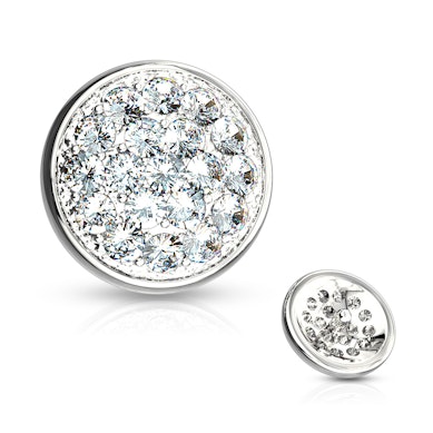 Dermal aus 14 Karat Gold mit steinbesetzter Kuppel