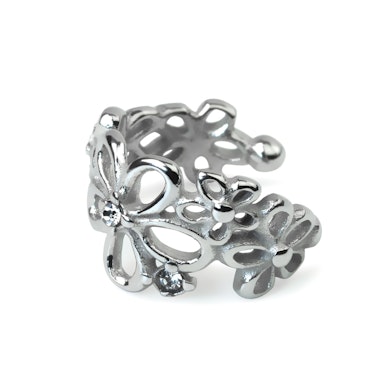 Earcuff aus Chirurgenstahl mit Blumen