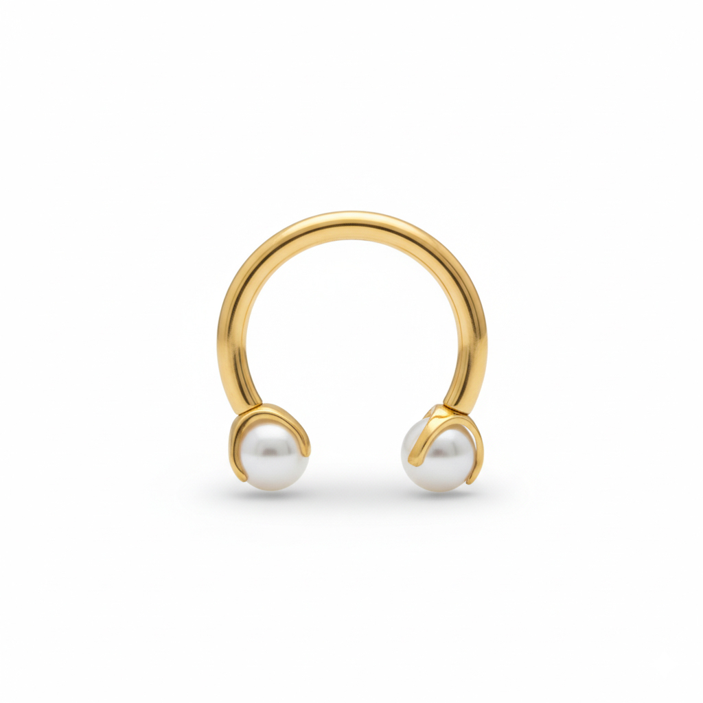 Titan-Hufeisen mit Perlen