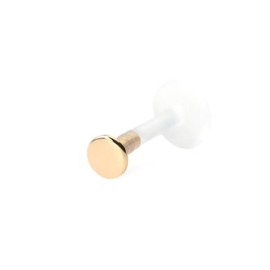Labret aus 14 Karat Gold mit runder Spitze