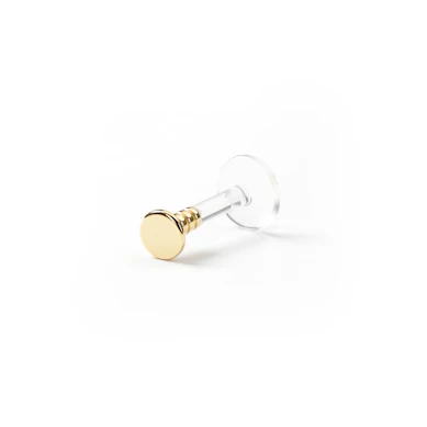 Labret aus 14 Karat Gold mit runder Spitze