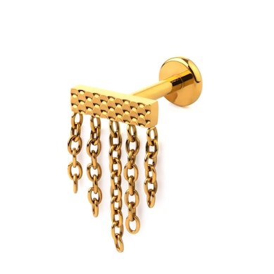 Rechteckiges Labret mit Ketten