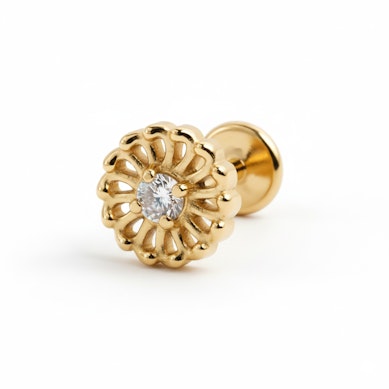 Zartes Labret aus Titan in Blumenform