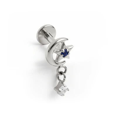 Titan-Labret mit Mond und Stern mit Anhänger