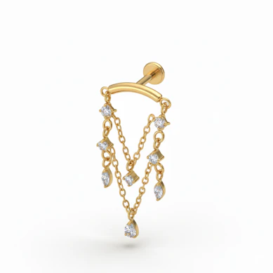 Titan-Labret mit Chandelier-Anhängern