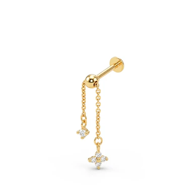 Titan-Labret mit beweglicher Kette und kleiner Blume