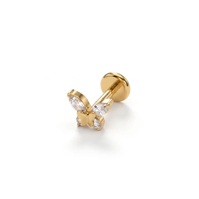 Doppelter Schmetterling-Labret aus Titan