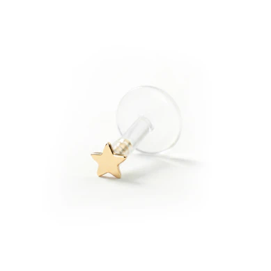Labret aus 14 Karat Gold mit Sternspitze