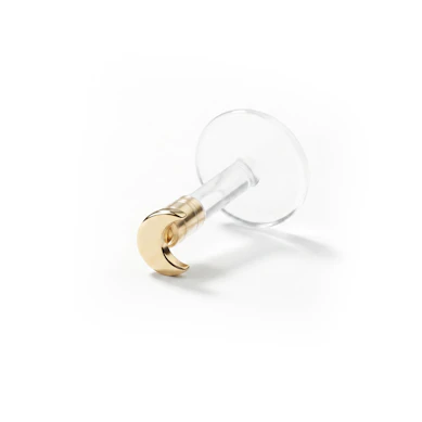 Labret aus 14 Karat Gold mit Halbmond