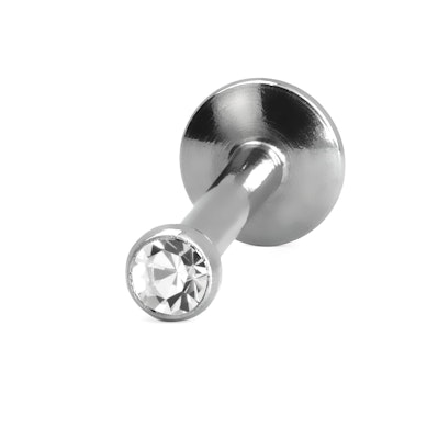 Labret mit einem kleinen Stein und innenseitigen Gewinde