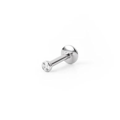 Labret mit einem kleinen Stein und innenseitigen Gewinde