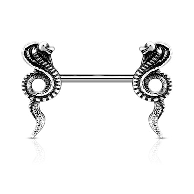 Brustwarzenpiercing mit Kobra Schlangen