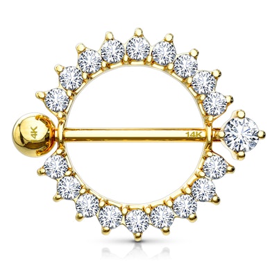 14 Karat echtes Gold Brustpiercing
