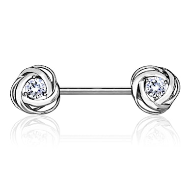 Brustwarzenpiercing mit Steinen in Rosen