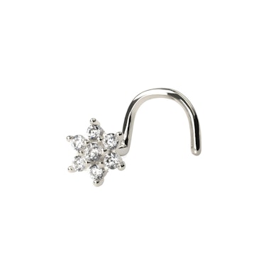 Nasenschraube aus 14 Karat Gold mit Blume