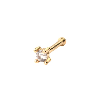 Nasenstecker aus 14 Karat Gold mit facettengeschliffenem Stein